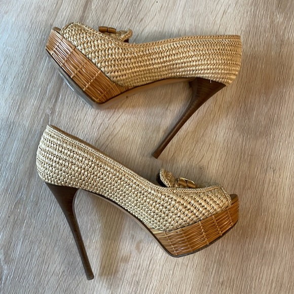 ☀️LAST CHANCE☀️Burberry Porsum Woven Raffia Heels - 38 - Picture 6 of 11